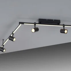 Luminaires Paul Neuhaus Éclairage Led|Plafonnier Paul Neuhaus BARIK LED Noir, 6 lumières
