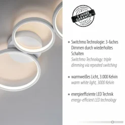 Luminaires Paul Neuhaus Éclairage Led|Plafonnier Paul Neuhaus KIRINGE LED Blanc, 1 lumière