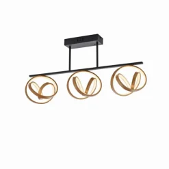 Luminaires Paul Neuhaus Éclairage Led|Plafonnier Paul Neuhaus LOOP LED Laiton, Noir, 3 lumières, Télécommandes