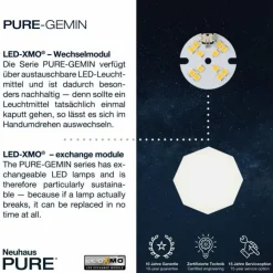 Luminaires Paul Neuhaus Éclairage Led|Plafonnier Paul Neuhaus PURE-GEMIN LED Aluminium, Noir, 12 lumières
