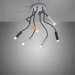 Luminaires Paul Neuhaus Éclairage Led|Plafonnier Paul Neuhaus PURE-GEMIN LED Aluminium, Laiton, Noir, 6 lumières