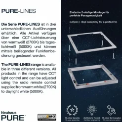 Luminaires Paul Neuhaus Éclairage Led|Plafonnier Paul Neuhaus PURE-LINES LED Aluminium, 1 lumière, Télécommandes