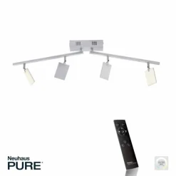 Luminaires Paul Neuhaus Éclairage Led|Plafonnier Paul Neuhaus PURE-MIRA LED Aluminium, 4 lumières, Télécommandes