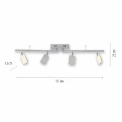 Luminaires Paul Neuhaus Éclairage Led|Plafonnier Paul Neuhaus PURE-MIRA LED Aluminium, 4 lumières, Télécommandes
