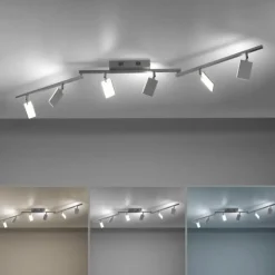 Luminaires Paul Neuhaus Éclairage Led|Plafonnier Paul Neuhaus PURE-MIRA LED Aluminium, 6 lumières, Télécommandes