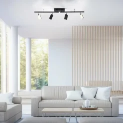 Luminaires Paul Neuhaus Éclairage Led|Plafonnier Paul Neuhaus PURE-MIRA LED Noir, 4 lumières, Télécommandes