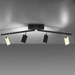 Luminaires Paul Neuhaus Éclairage Led|Plafonnier Paul Neuhaus PURE-MIRA LED Noir, 4 lumières, Télécommandes