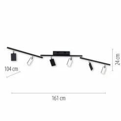 Luminaires Paul Neuhaus Éclairage Led|Plafonnier Paul Neuhaus PURE-MIRA LED Noir, 6 lumières, Télécommandes