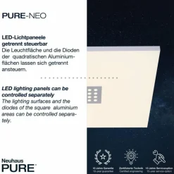 Luminaires Paul Neuhaus Éclairage Led|Plafonnier Paul Neuhaus PURE-NEO LED Aluminium, 5 lumières, Télécommandes