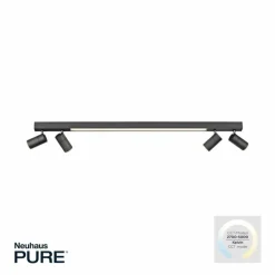 Luminaires Paul Neuhaus Éclairage Led|Plafonnier Paul Neuhaus PURE-LINES LED Anthracite, 1 lumière, Télécommandes