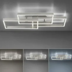 Luminaires Paul Neuhaus Éclairage Led|Plafonnier Paul Neuhaus PAAN LED Acier brossé, 1 lumière, Télécommandes