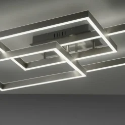 Luminaires Paul Neuhaus Éclairage Led|Plafonnier Paul Neuhaus PAAN LED Acier brossé, 1 lumière, Télécommandes