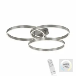 Luminaires Paul Neuhaus Éclairage Led|Plafonnier Paul Neuhaus PAAN LED Acier brossé, 1 lumière, Télécommandes