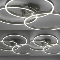 Luminaires Paul Neuhaus Éclairage Led|Plafonnier Paul Neuhaus PAAN LED Acier brossé, 1 lumière, Télécommandes