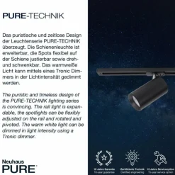 Luminaires Paul Neuhaus Éclairage Led|Plafonnier Paul Neuhaus PURE-TECHNIK LED Noir, 1 lumière