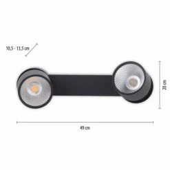 Luminaires Paul Neuhaus Éclairage Led|Plafonnier Paul Neuhaus PURE-NOLA LED Noir, 2 lumières