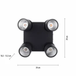 Luminaires Paul Neuhaus Spots Et Projecteurs|Plafonnier Paul Neuhaus PURE-NOLA LED Noir, 4 lumières