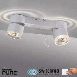 Luminaires Paul Neuhaus Spots Et Projecteurs|Plafonnier Paul Neuhaus PURE-NOLA LED Blanc, 2 lumières
