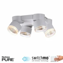 Luminaires Paul Neuhaus Éclairage Led|Plafonnier Paul Neuhaus PURE-NOLA LED Blanc, 4 lumières