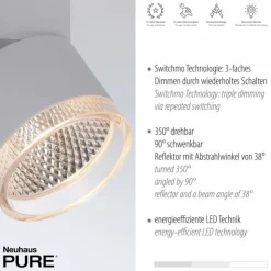Luminaires Paul Neuhaus Éclairage Led|Plafonnier Paul Neuhaus PURE-NOLA LED Blanc, 4 lumières