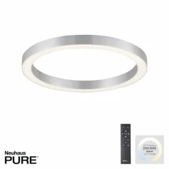Luminaires Paul Neuhaus Éclairage Led|Plafonnier Paul Neuhaus PURE-LINES LED Argenté, 1 lumière, Télécommandes