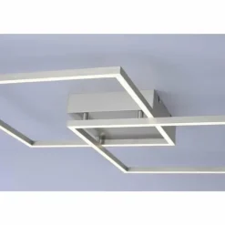 Paul Neuhaus Q-Serie Éclairage Led|Plafonnier Paul Neuhaus Q-Inigo LED Acier inoxydable, 2 lumières, Télécommandes
