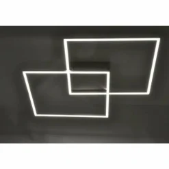 Plafonnier Paul Neuhaus Q-Inigo LED Acier inoxydable, 2 lumières, Télécommandes