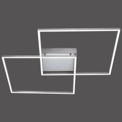 Plafonnier Paul Neuhaus Q-Inigo LED Acier inoxydable, 2 lumières, Télécommandes