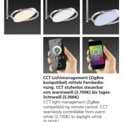 Plafonnier Paul Neuhaus Q-Orbit LED Aluminium, 4 lumières, Télécommandes