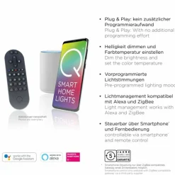 Plafonnier Paul Neuhaus Q-Flag LED Blanc, 1 lumière, Télécommandes
