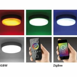 Plafonnier Paul Neuhaus Q-LENNY LED Anthracite, 1 lumière, Télécommandes, Changeur de couleurs