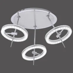 Plafonnier Paul Neuhaus Q-AMY LED Acier inoxydable, 6 lumières, Télécommandes
