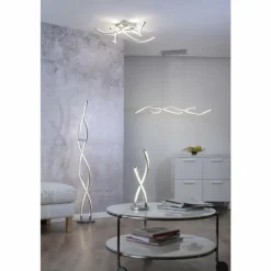 Plafonnier Paul Neuhaus Q-MALINA LED Nickel mat, 4 lumières, Télécommandes