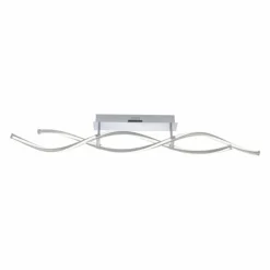 Plafonnier Paul Neuhaus Q-MALINA LED Acier inoxydable, 2 lumières, Télécommandes