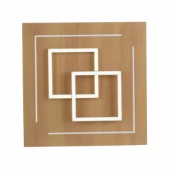 Plafonnier Paul Neuhaus Q-LINEA LED Bois clair, 4 lumières, Télécommandes