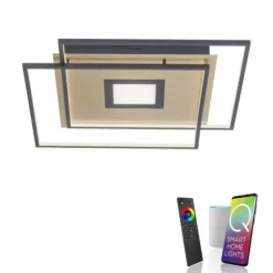 Plafonnier Paul Neuhaus Q-AMIRA LED Noir, 1 lumière, Télécommandes