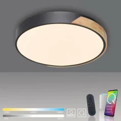 Plafonnier Paul Neuhaus Q-BILA LED Écru, Noir, 1 lumière, Télécommandes