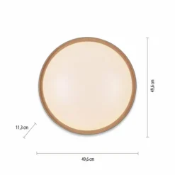 Plafonnier Paul Neuhaus Q-EMILIA LED Gris, Couleur bois, 1 lumière, Télécommandes