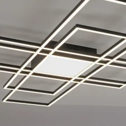 Plafonnier Paul Neuhaus Q-ASMIN LED Noir, 2 lumières, Télécommandes