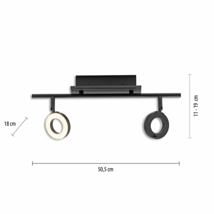 Luminaires Paul Neuhaus Éclairage Led|Plafonnier Paul Neuhaus SILEDA Anthracite, 2 lumières