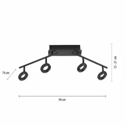 Luminaires Paul Neuhaus Éclairage Led|Plafonnier Paul Neuhaus SILEDA Anthracite, 4 lumières