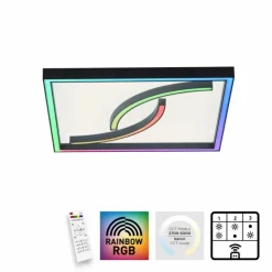 Luminaires Paul Neuhaus Éclairage Led|Plafonnier Paul Neuhaus SERPENT LED Noir, 1 lumière, Télécommandes, Changeur de couleurs
