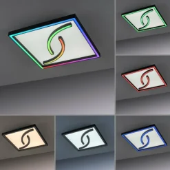Luminaires Paul Neuhaus Éclairage Led|Plafonnier Paul Neuhaus SERPENT LED Noir, 1 lumière, Télécommandes, Changeur de couleurs