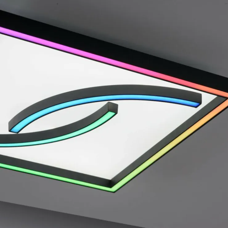 Luminaires Paul Neuhaus Éclairage Led|Plafonnier Paul Neuhaus SERPENT LED Noir, 1 lumière, Télécommandes, Changeur de couleurs