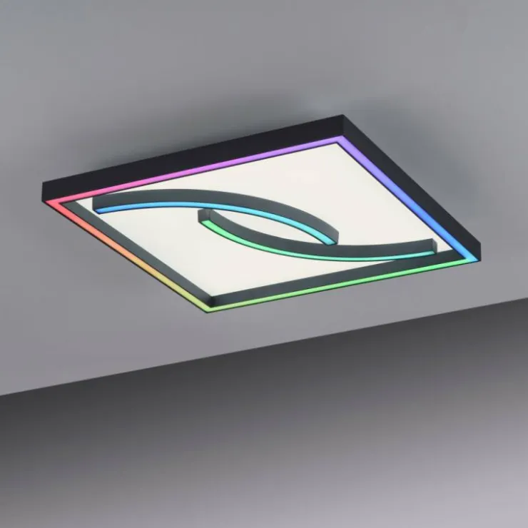 Luminaires Paul Neuhaus Éclairage Led|Plafonnier Paul Neuhaus SERPENT LED Noir, 1 lumière, Télécommandes, Changeur de couleurs