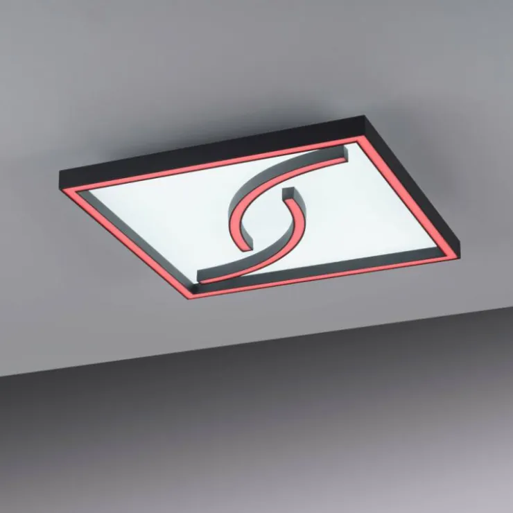 Luminaires Paul Neuhaus Éclairage Led|Plafonnier Paul Neuhaus SERPENT LED Noir, 1 lumière, Télécommandes, Changeur de couleurs
