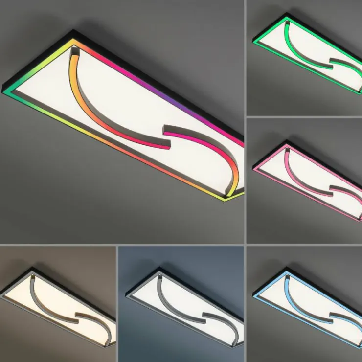 Luminaires Paul Neuhaus Éclairage Led|Plafonnier Paul Neuhaus SERPENT LED Noir, 1 lumière, Télécommandes, Changeur de couleurs