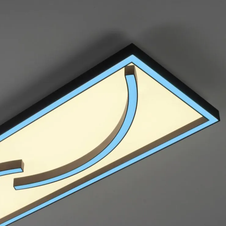 Luminaires Paul Neuhaus Éclairage Led|Plafonnier Paul Neuhaus SERPENT LED Noir, 1 lumière, Télécommandes, Changeur de couleurs