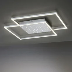 Luminaires Paul Neuhaus Éclairage Led|Plafonnier Paul-Neuhaus YUKI LED Acier brossé, 3 lumières, Télécommandes