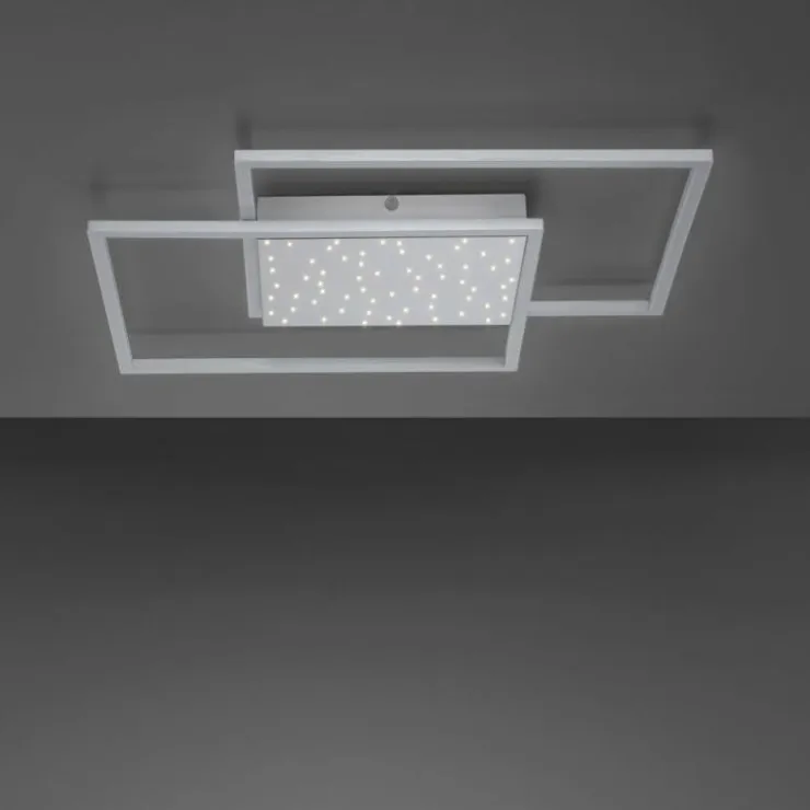 Luminaires Paul Neuhaus Éclairage Led|Plafonnier Paul-Neuhaus YUKI LED Acier brossé, 3 lumières, Télécommandes